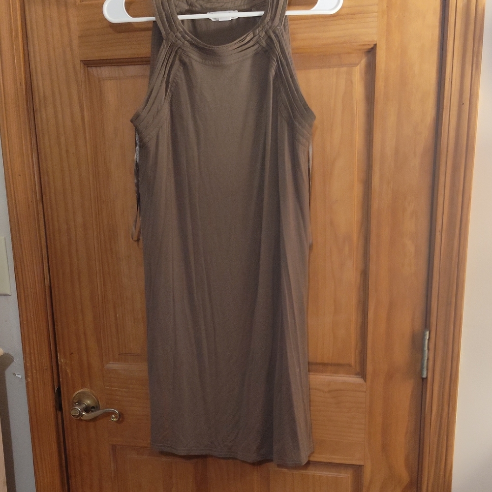 Love Riche Sleeveless Tan Mini Dress